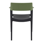 Tulum Armchair Olive Green Black Back