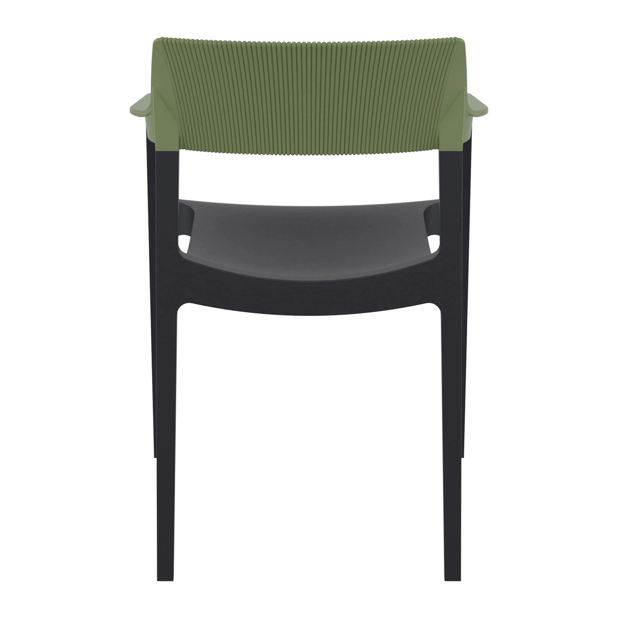 Tulum Armchair Olive Green Black Back