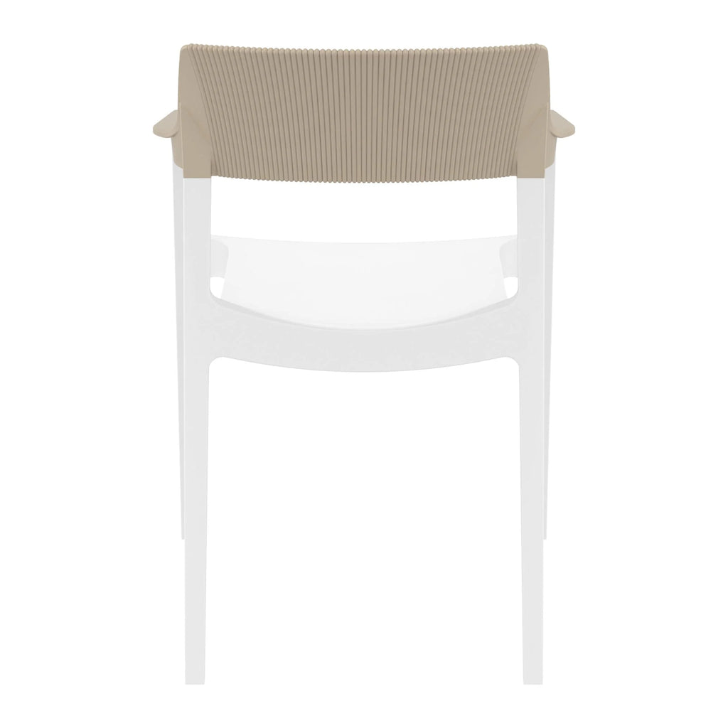 Tulum Armchair Taupe White Back