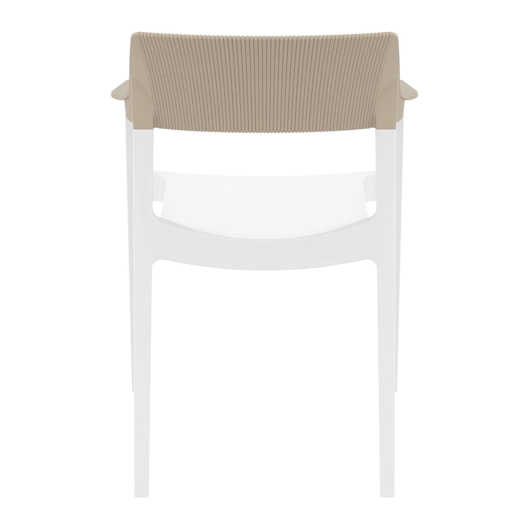 Tulum Armchair Taupe White Back