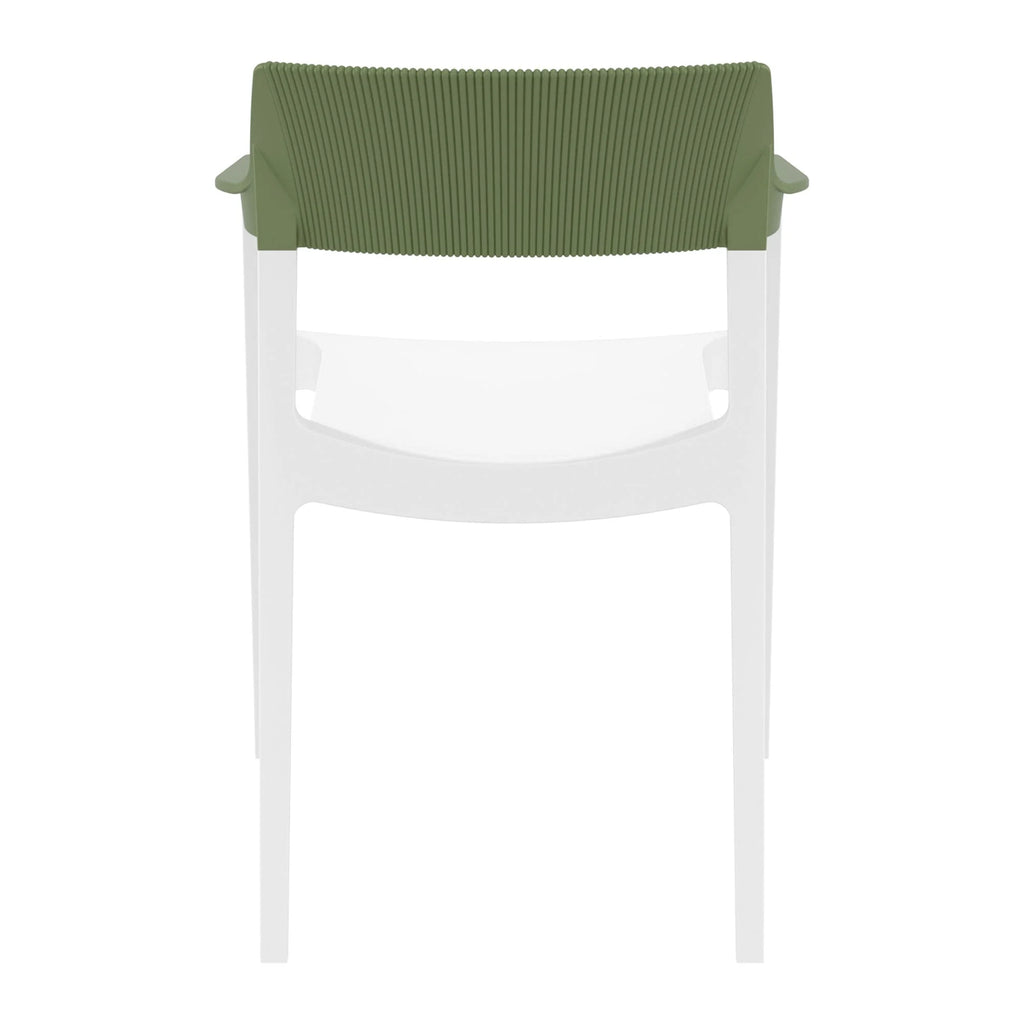 Tulum Armchair White Olive Green Back