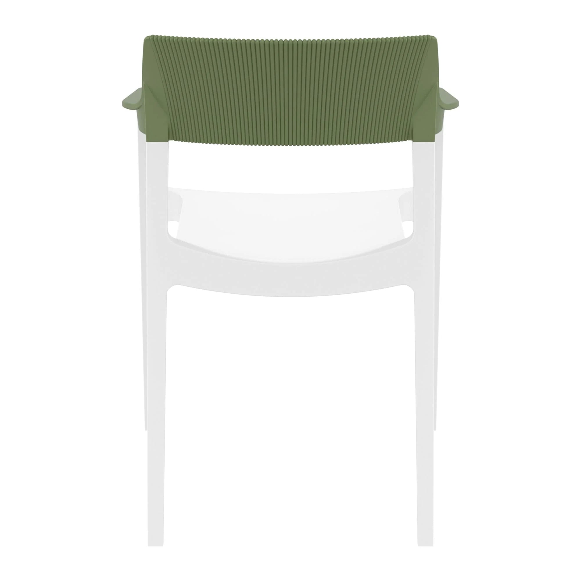Tulum Armchair White Olive Green Back
