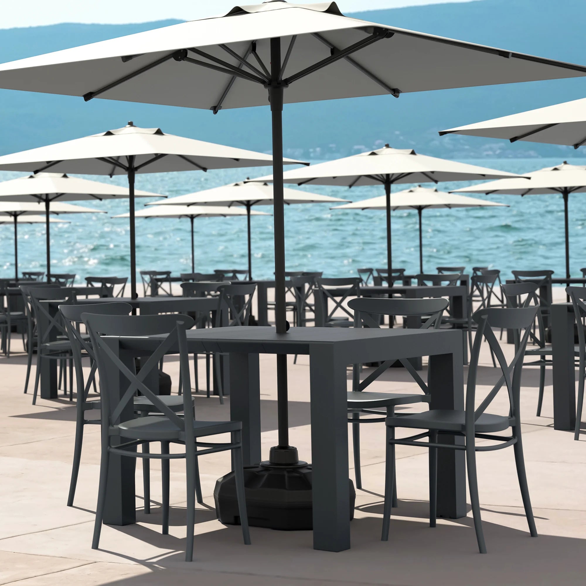 Vegas 140 extendable table victor side chair insitu