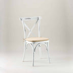 Vintage White crossback chair – tie on seat pad