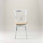 Vintage White crossback chair – tie on seat pad