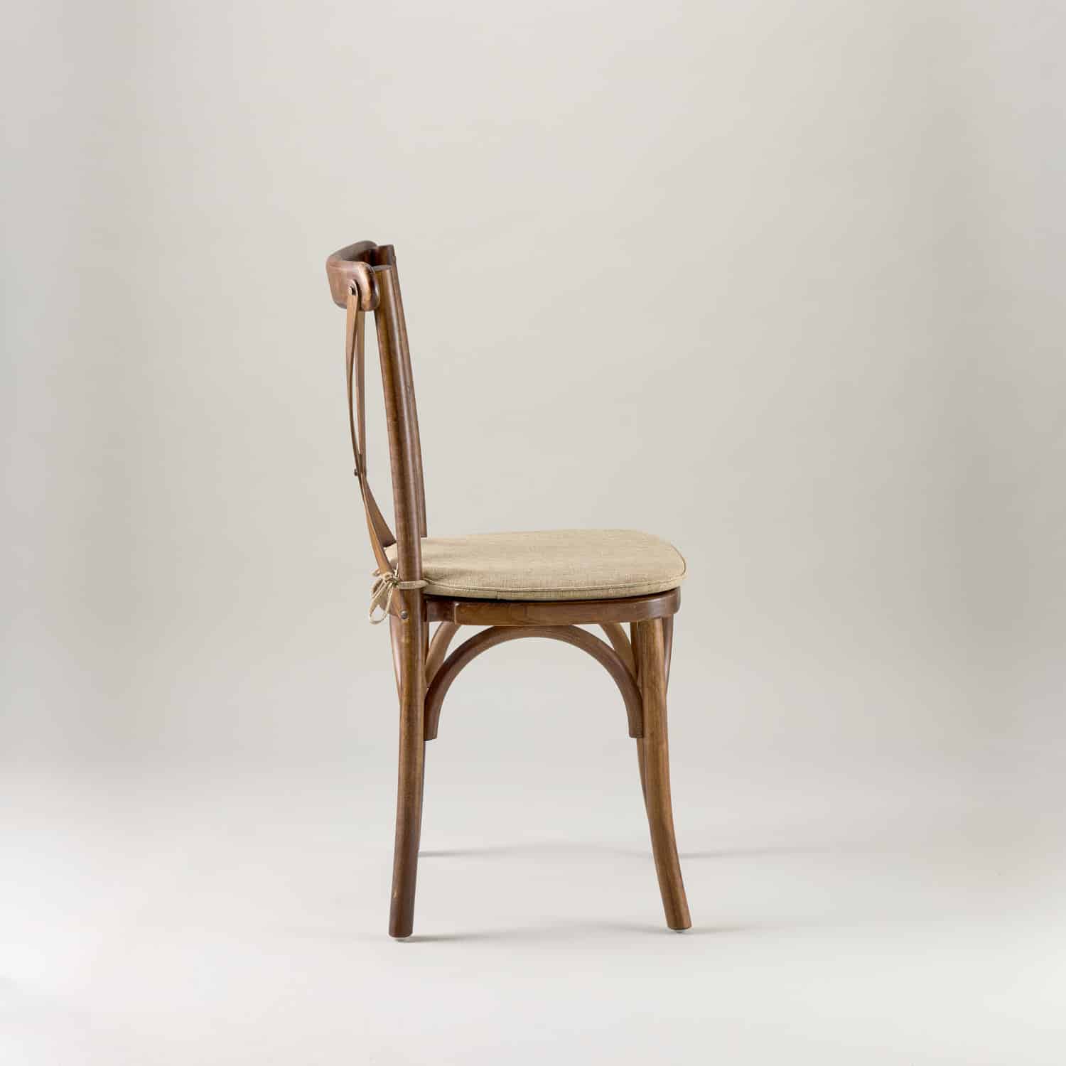 Walnut crossback chair – tie on seat pad