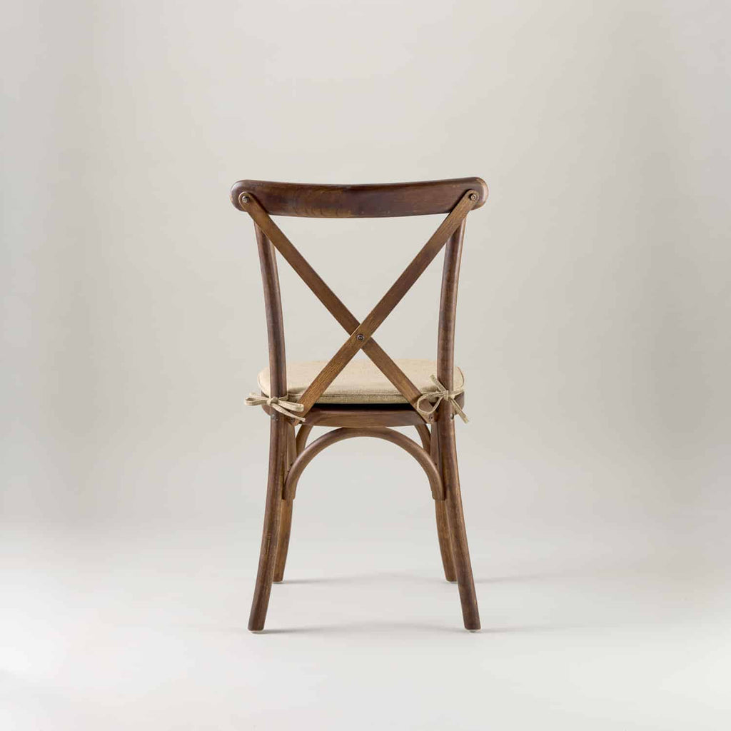 Walnut crossback chair – tie on seat pad