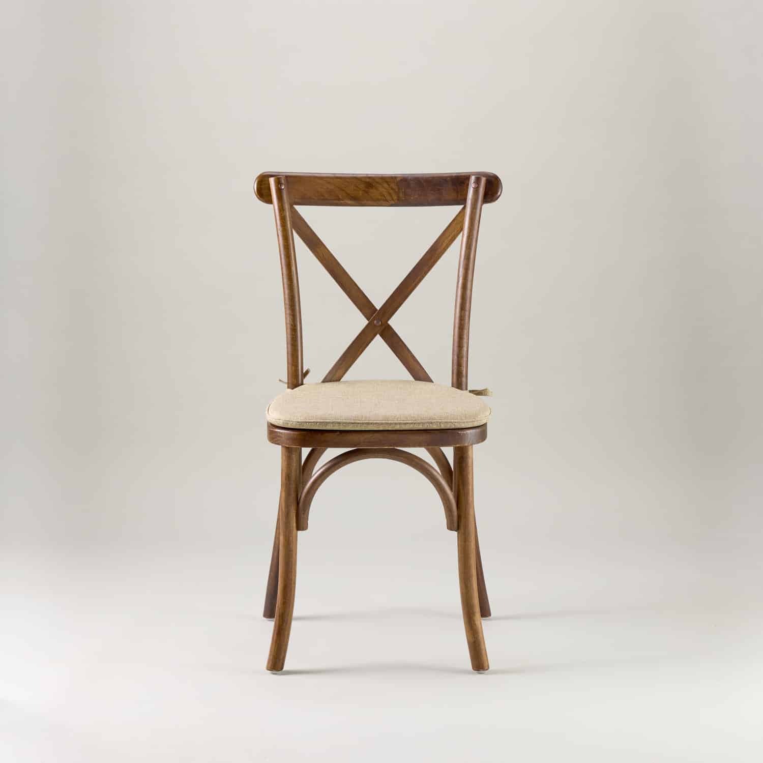 Walnut crossback chair – tie on seat pad