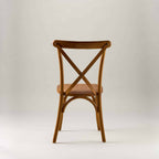 Warm oak crossback chair – rattan seat pad