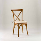 Warm oak crossback chair – tie on seat pad