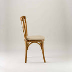 Warm oak crossback chair – tie on seat pad