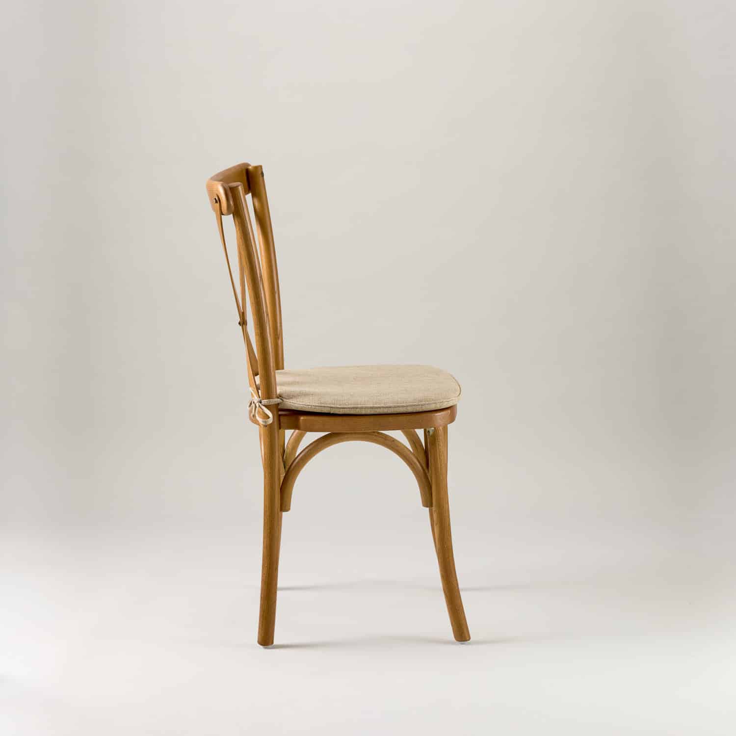 Warm oak crossback chair – tie on seat pad
