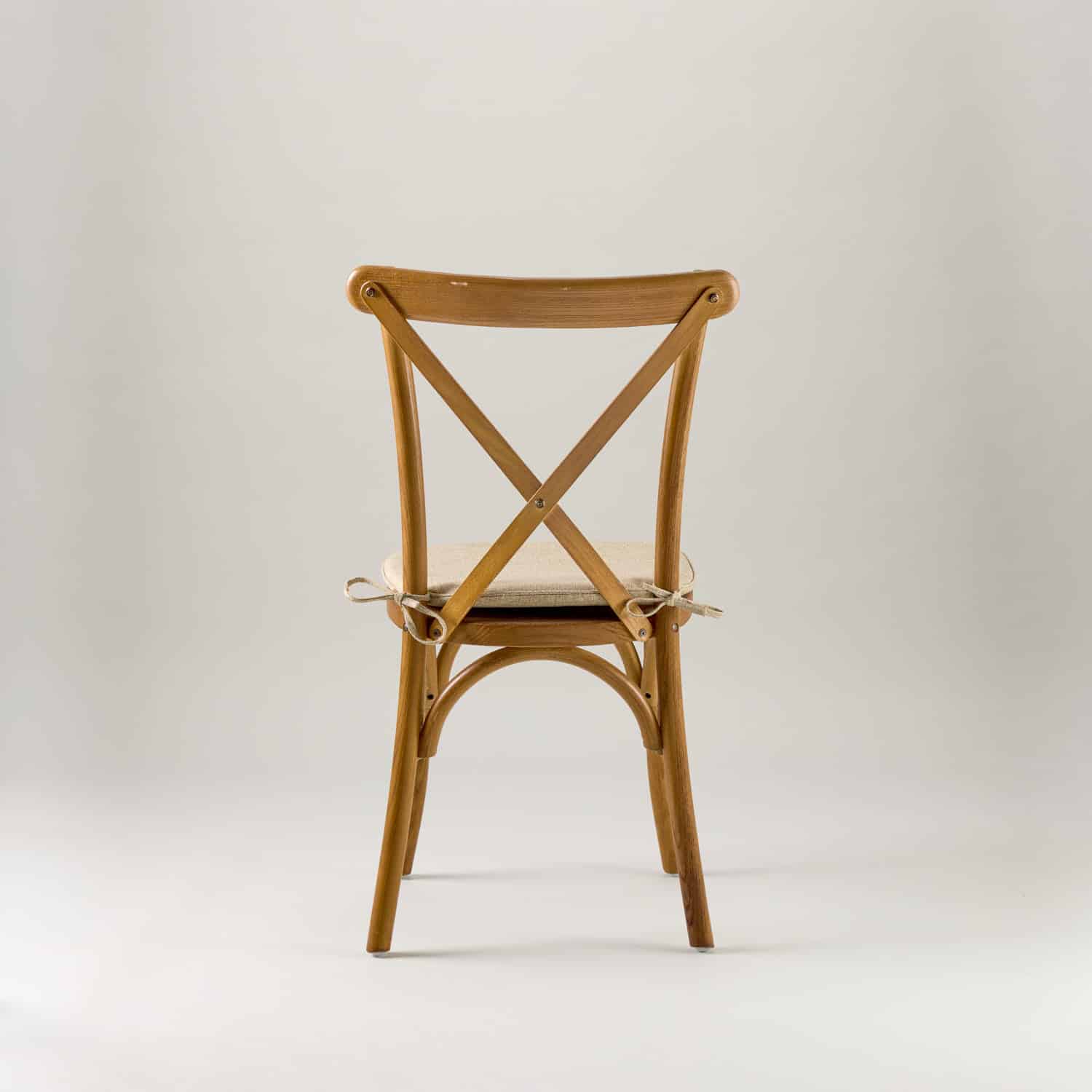 Warm oak crossback chair – tie on seat pad