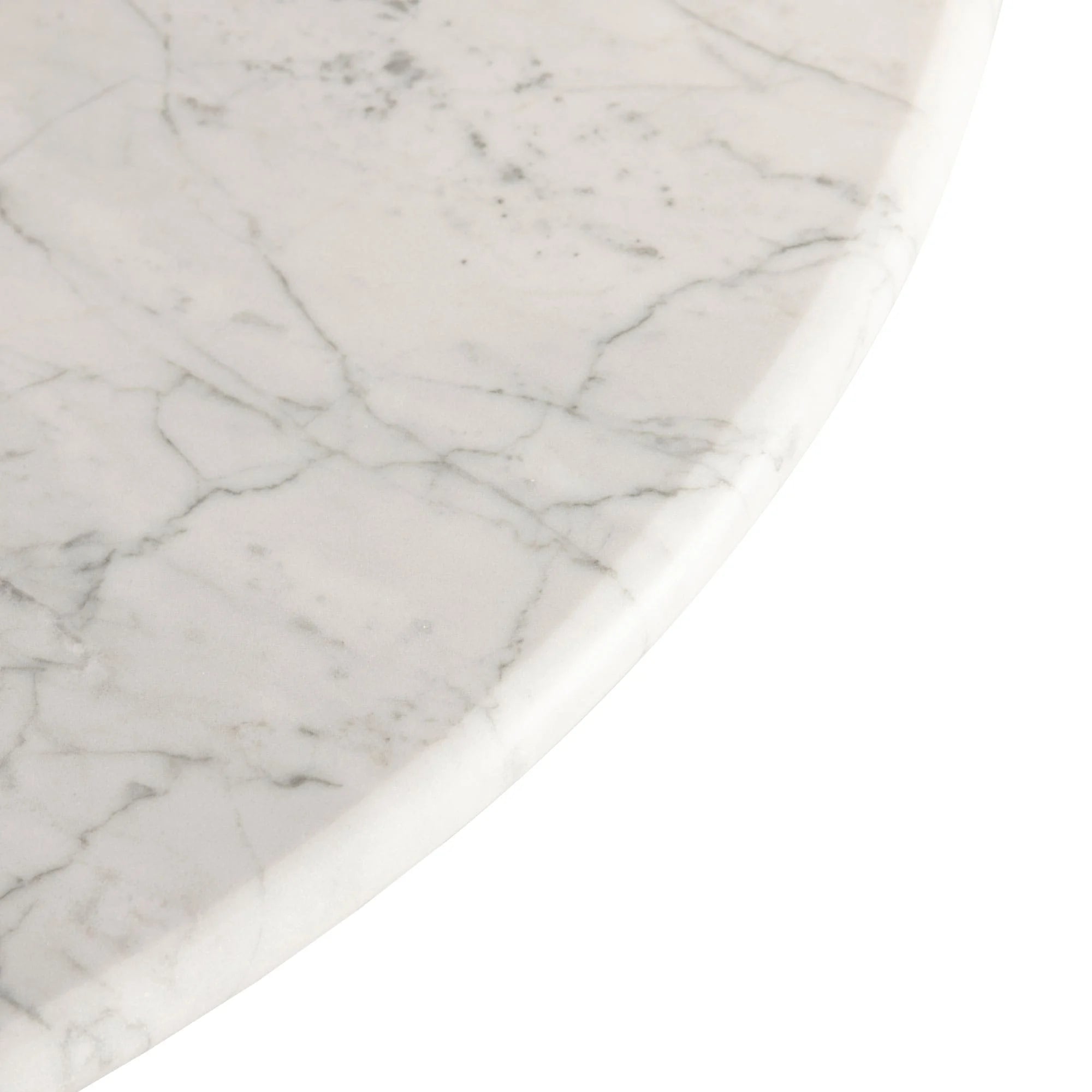 White Carrara Marble Top Round Detail