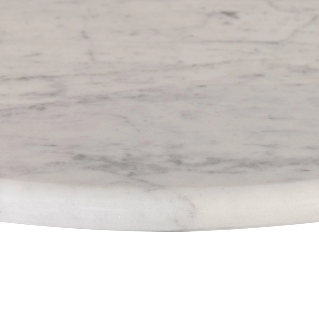 White Carrara Marble Top Round Detail