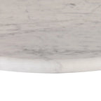 White Carrara Marble Top Round Detail