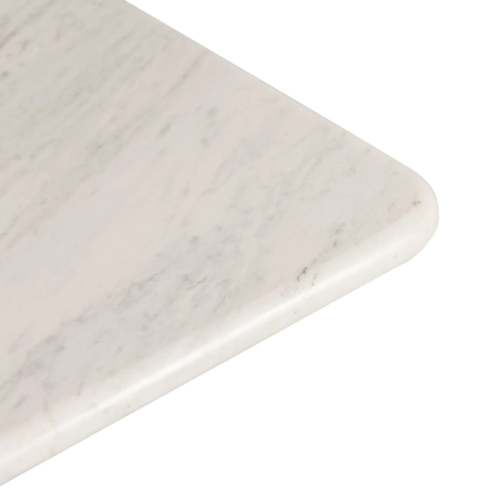 White Carrara Marble Top Square Detail