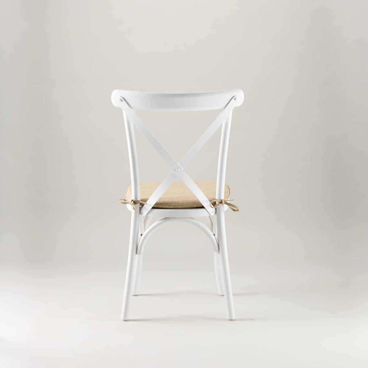 White crossback chair – tie on seat pad