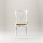 White crossback chair – tie on seat pad