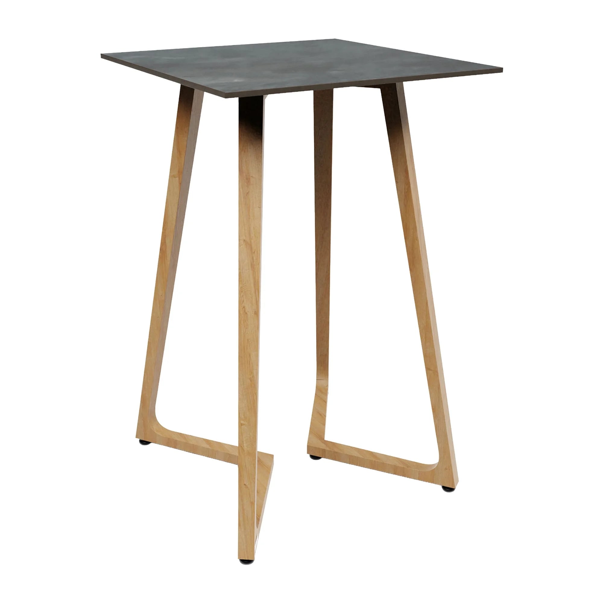 Wings Poseur Table 70x70cm Oak Italian Stone Hpl Table Top