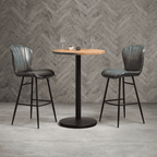 Zap Lars Bar Stool Rustic Oak Round Smoked Moderno Large Round Bar Height Base Insitu Square
