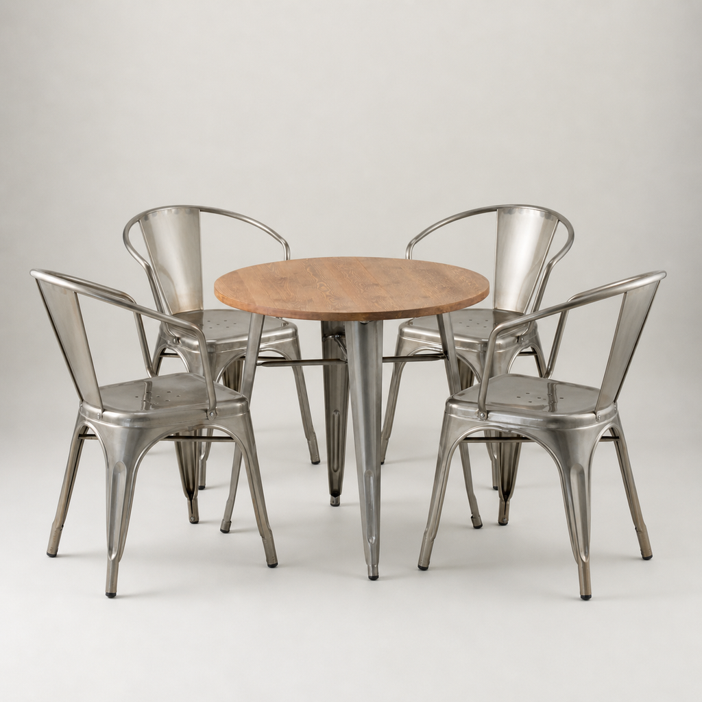 Paris cafe chair with arms – Gunmetal